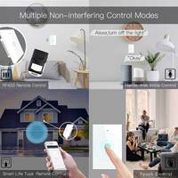 MOES WiFi inteligentny włącznik światła RF433 bez przewodu neutralnego pojedynczy ogień inteligentne życie Tuya kontrola aplikacji współpracuje z Alexa Google Home 110/220V 5